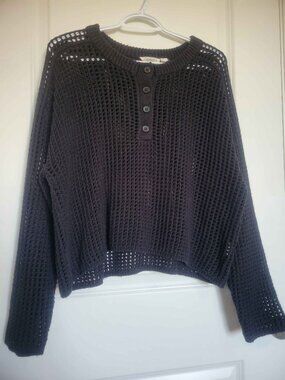 RETROD Simons mesh goth black sweater, womens